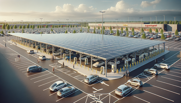 Photovoltaik Carports Edeka Parkplätze: Nachhaltige Energie vor Ort